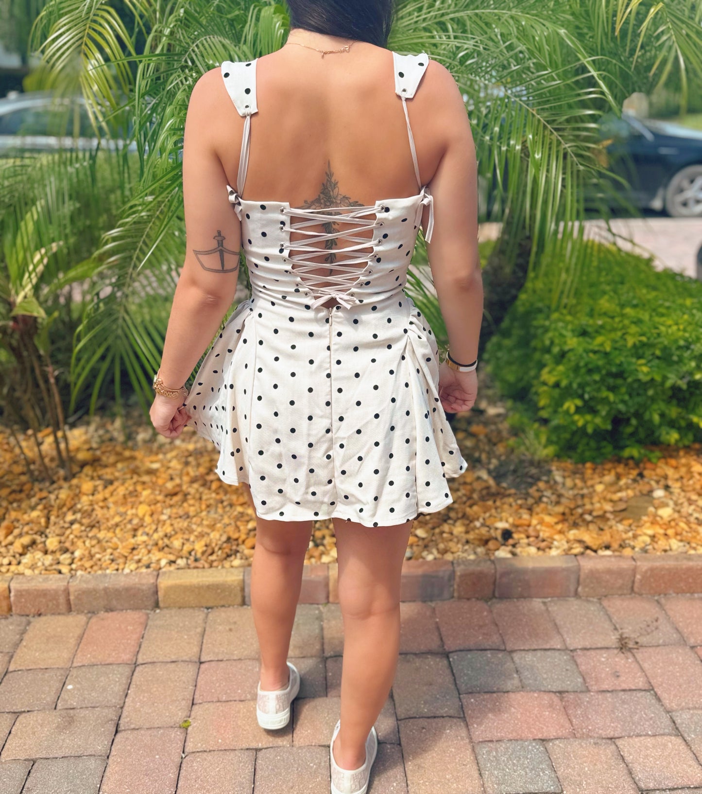 Polka-Dot Mini Dress