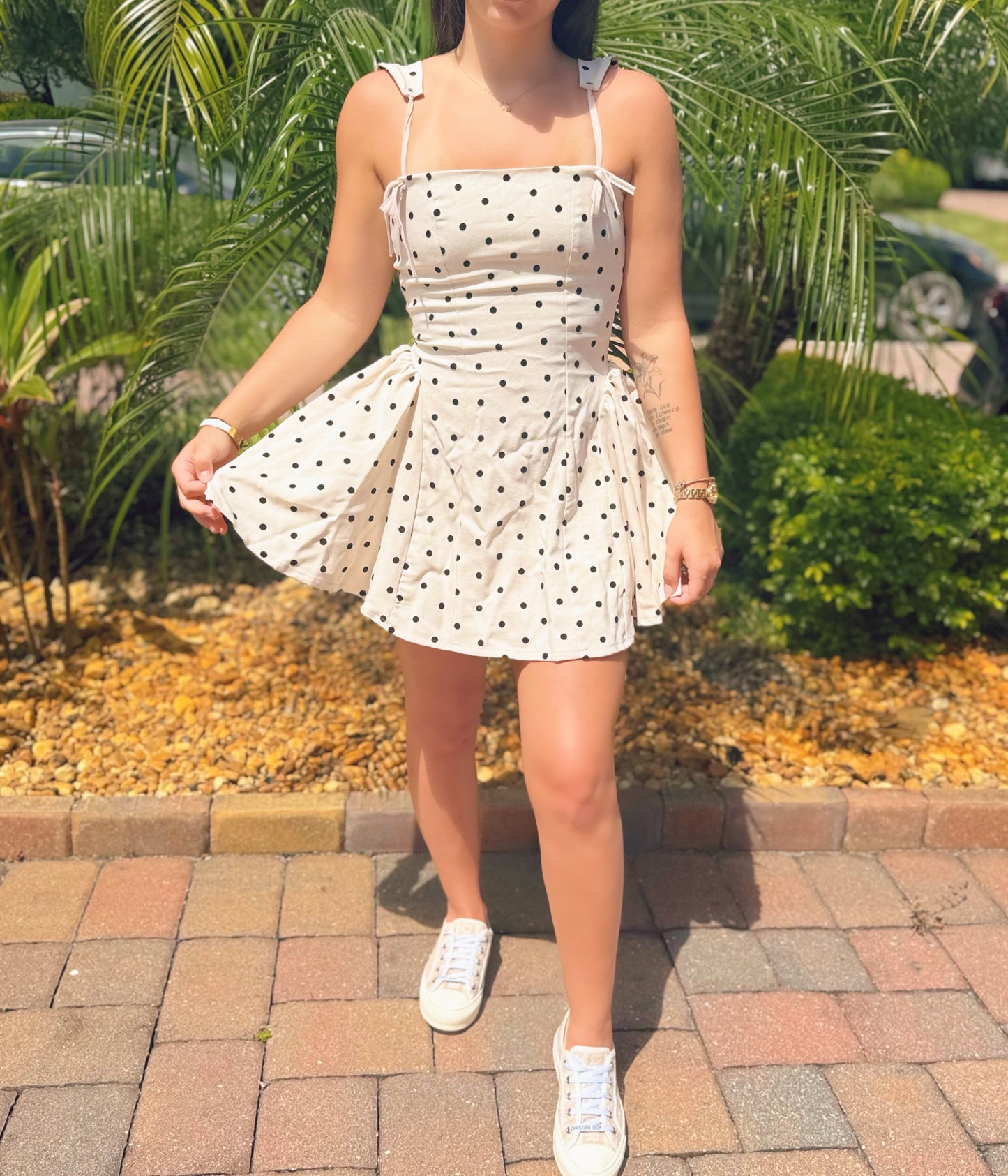 Polka-Dot Mini Dress