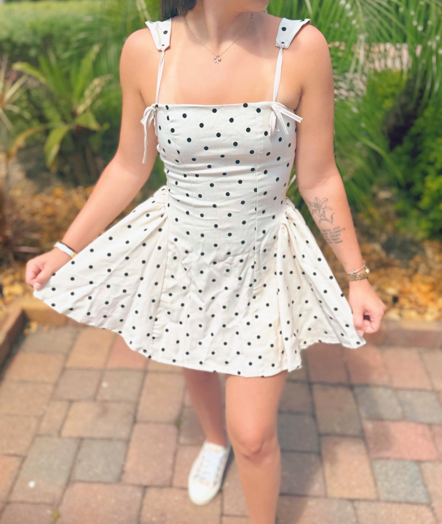 Polka-Dot Mini Dress