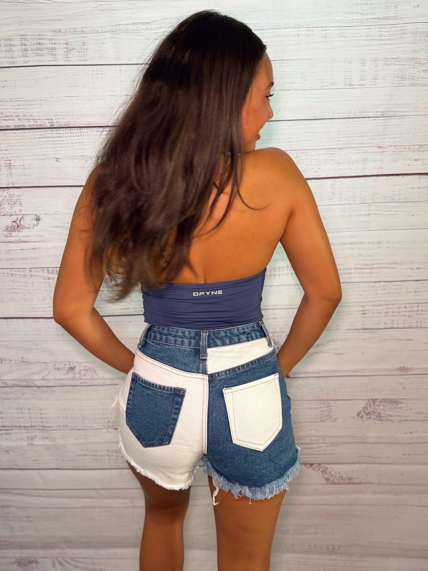 Denim Patchwork Shorts