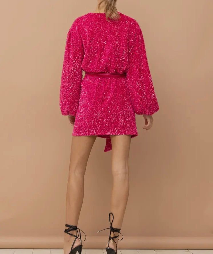 Sequin Wrap Dress image 1